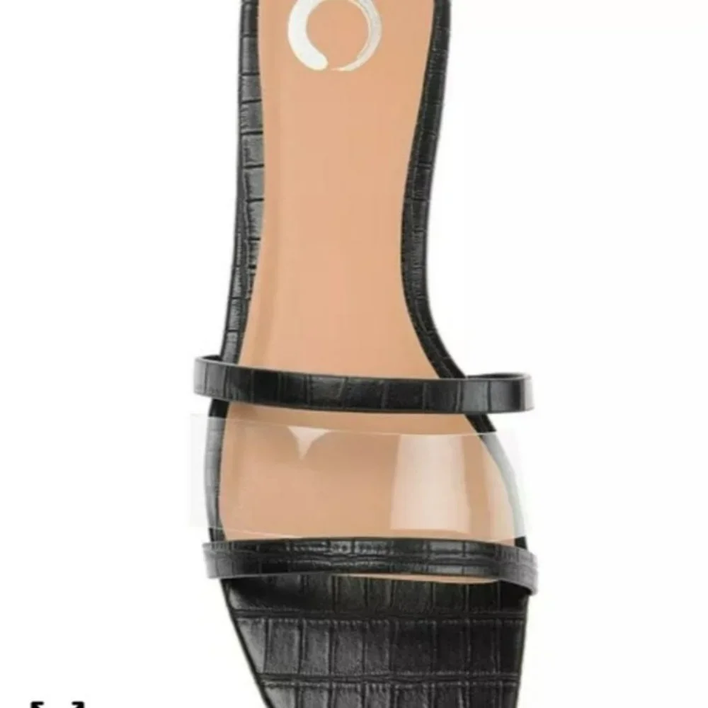 Journee Collection Ramira Slide Sandals Black -7.5 - Picture 4 of 8